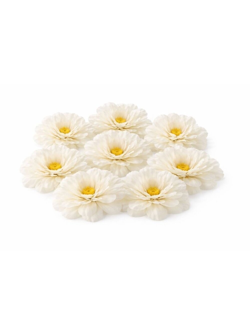 White Peony Flowers Set of 8 Faux Blooms 5 Inch Floral Heads Wired Craft Wreath
